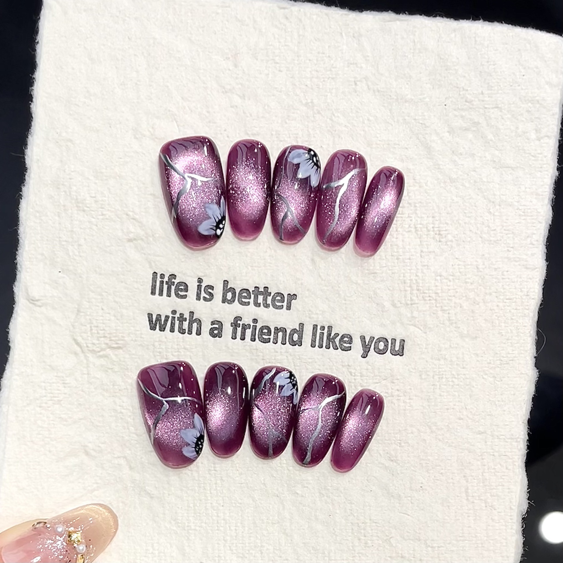 Pressed Flower Art - 10pcs Handmade Pressed Oval Nail Art,Nice