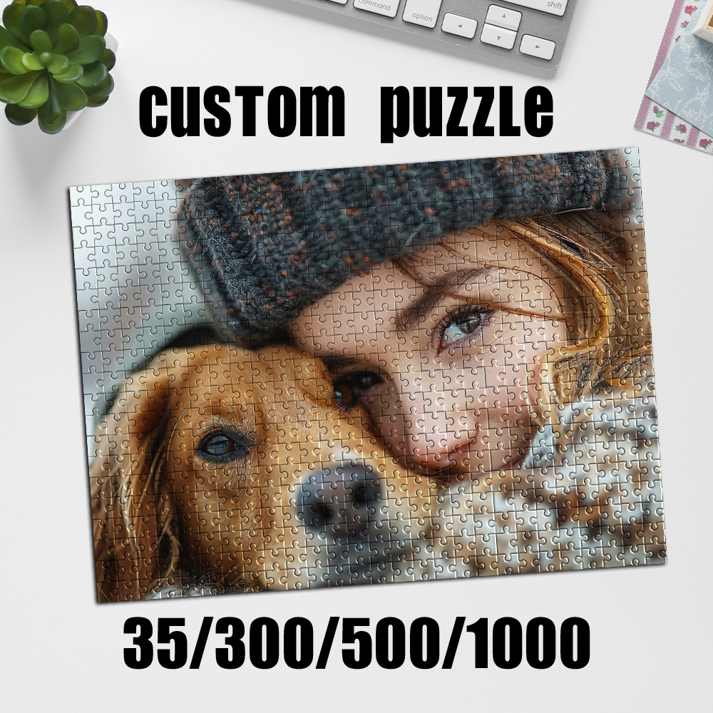 Pet Portrait Custom - Personalized Custom Photo Puzzle Customize Winter