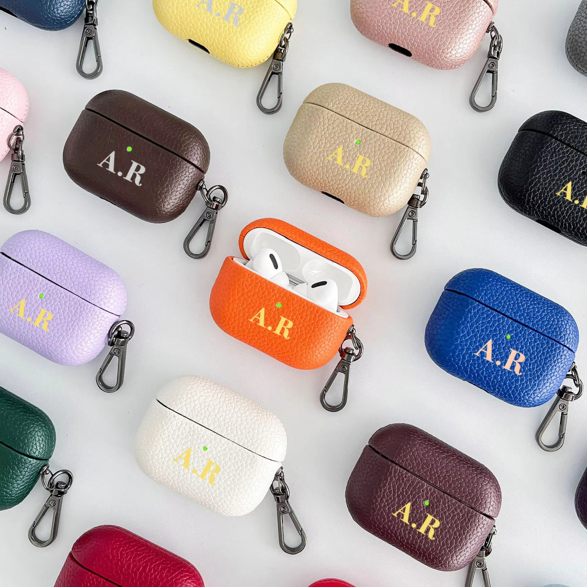 Personalized Initials Letters  - Monogram Keychain Leather 리뷰 및 가격