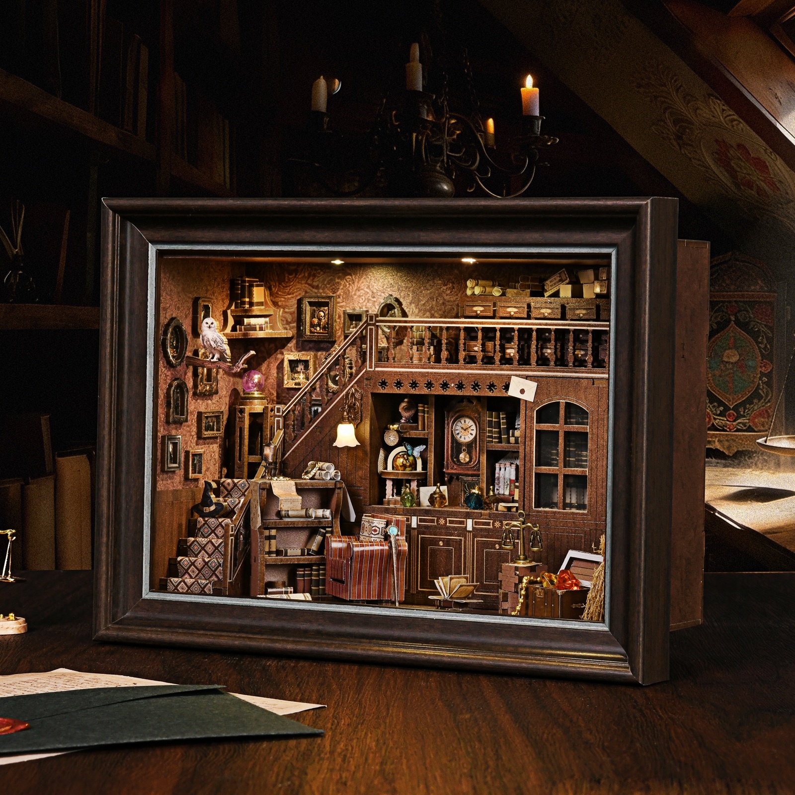 Book Nook Kit Secret Attic DIY - Engraved Wood Frame 리뷰 및 가격