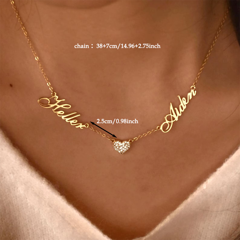 Custom Two Name Necklace For W - Name Necklace Custom 리뷰 및 가격