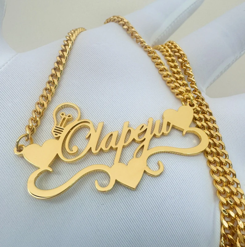 Handcrafted Gold Color Name Ne - Name Necklace Custom 리뷰 및 가격