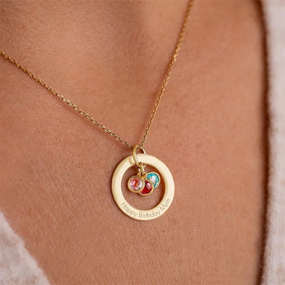 Custom Birthstone Eternal Ring - Birth Flower Necklace 리뷰 및 가격