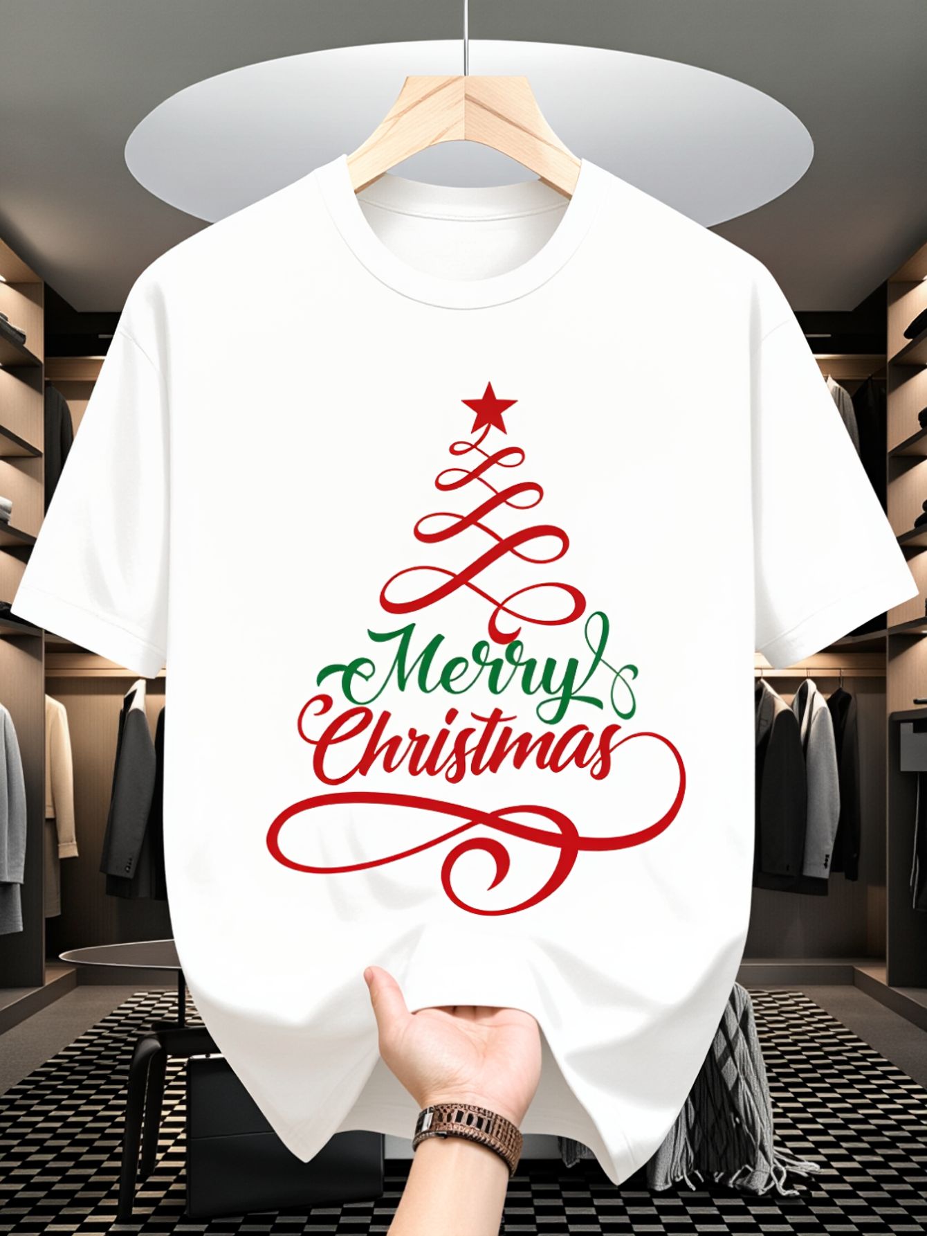 Men's T-Shirt, Merry Christmas - Family Tree Print 리뷰 및 가격