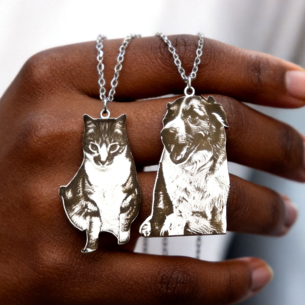Custom Engrave Pet Photo Neckl - Pet Portrait Custom 리뷰 및 가격