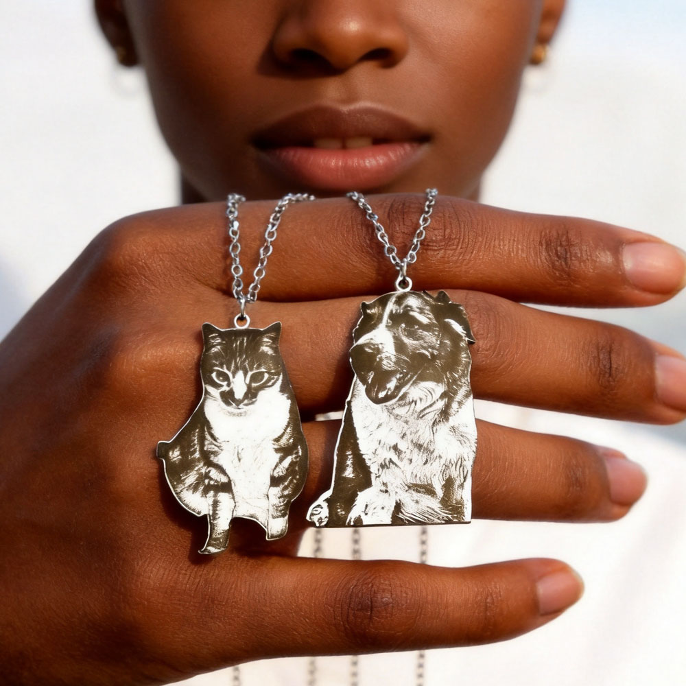 Custom Engrave Pet Photo Neckl - Pet Portrait Custom 리뷰 및 가격