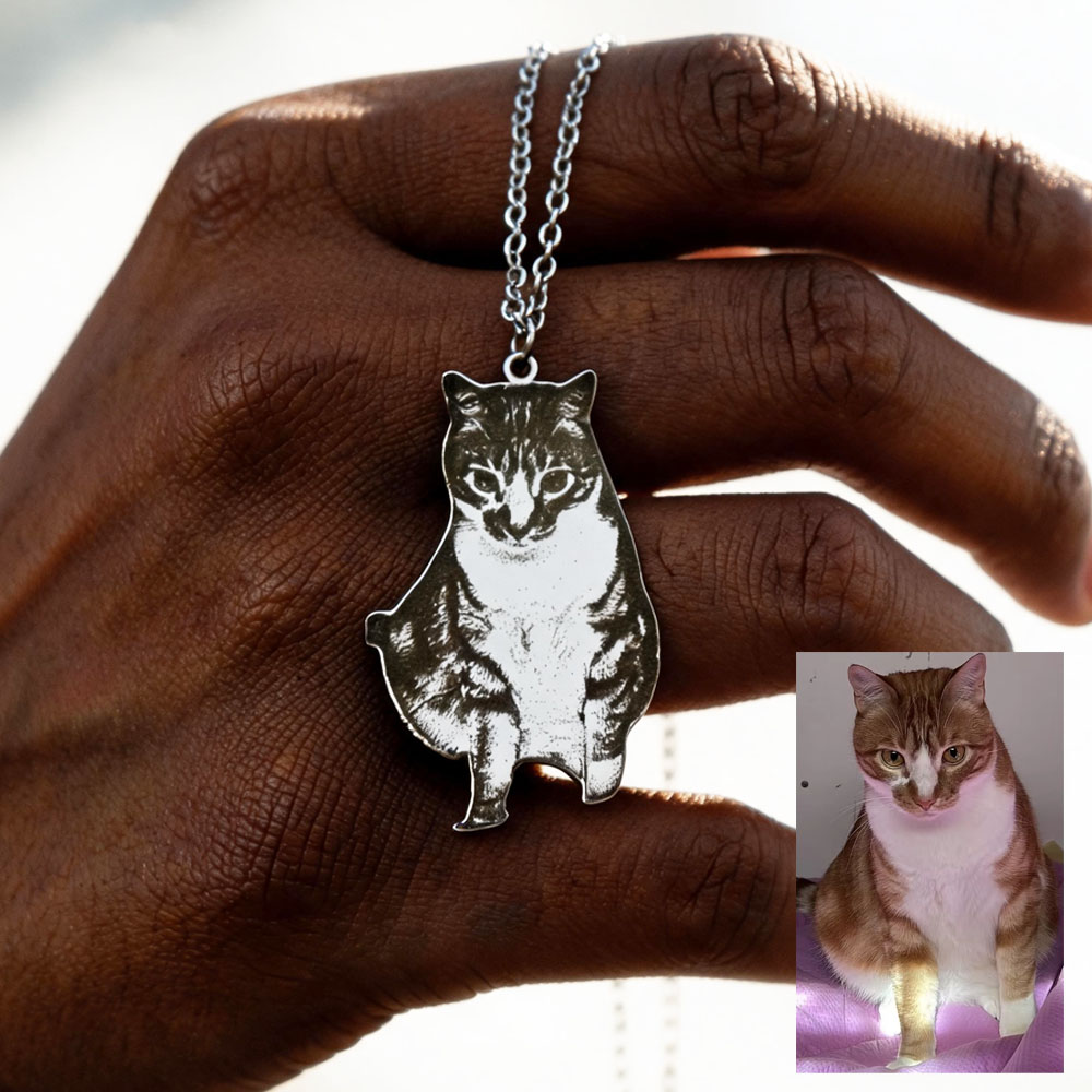 Custom Engrave Pet Photo Neckl - Pet Portrait Custom 리뷰 및 가격