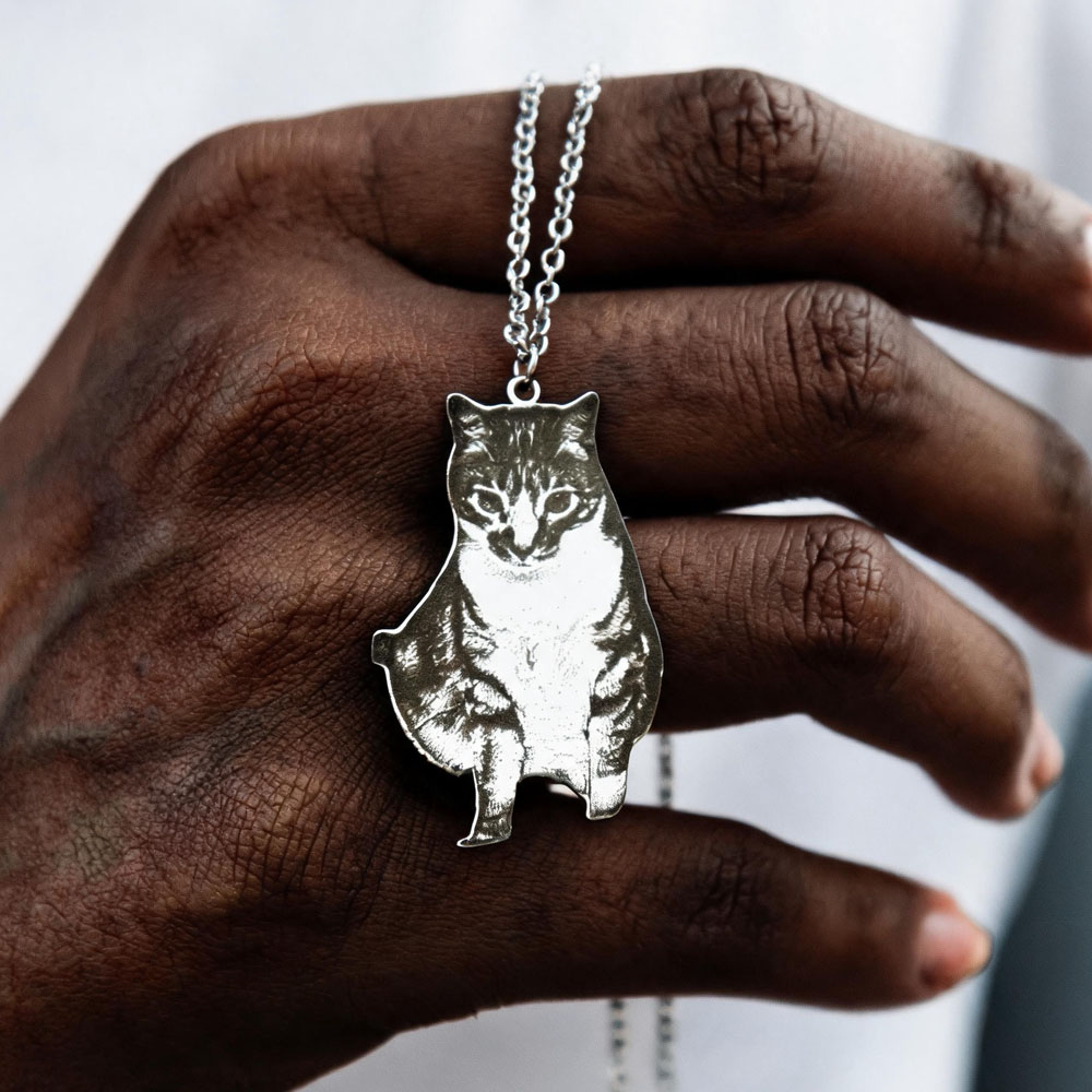 Custom Engrave Pet Photo Neckl - Pet Portrait Custom 리뷰 및 가격