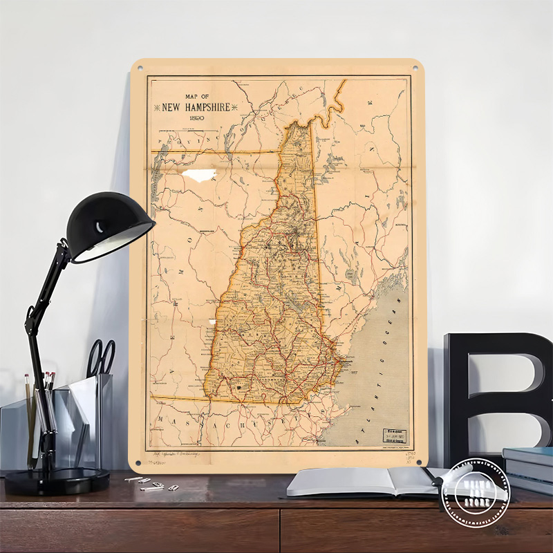 New Hampshire Map 1890 Poster  - Custom Map Poster 리뷰 및 가격