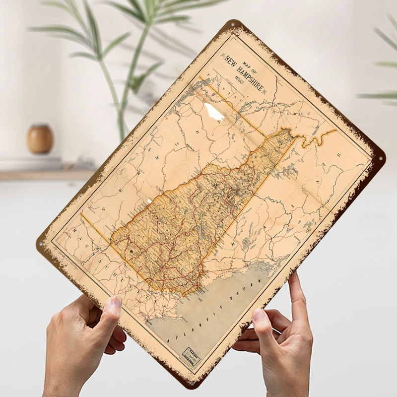 New Hampshire Map 1890 Poster  - Custom Map Poster 리뷰 및 가격