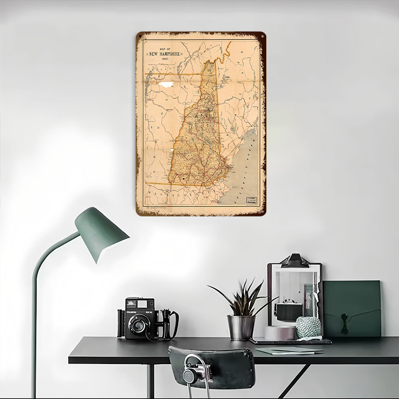 New Hampshire Map 1890 Poster  - Custom Map Poster 리뷰 및 가격
