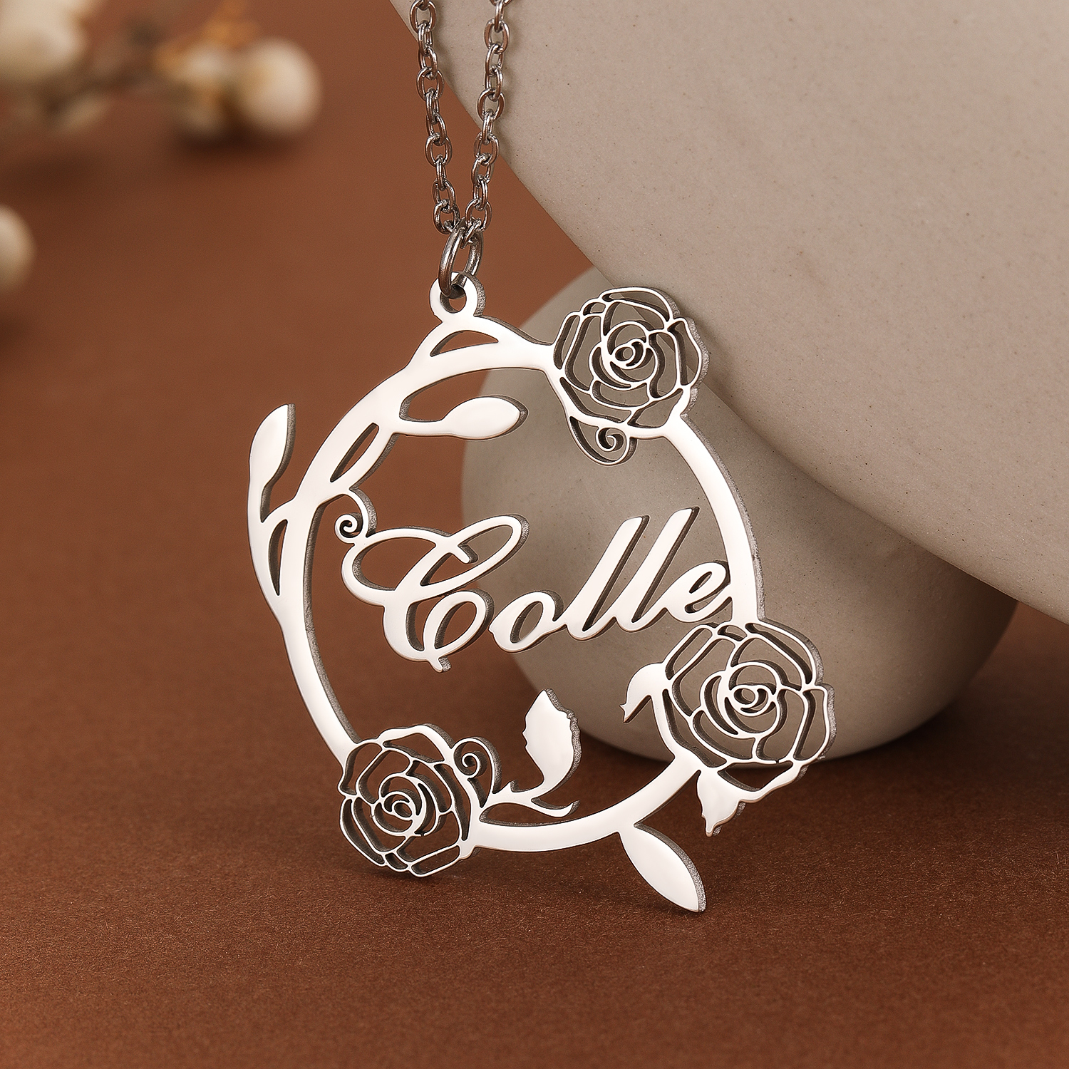 1pc Custom Rose Flower Name Ne - Name Necklace Custom 리뷰 및 가격