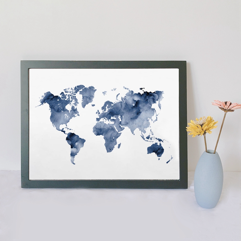 Blue World Map Print Navy Map  - Custom Star Map 리뷰 및 가격