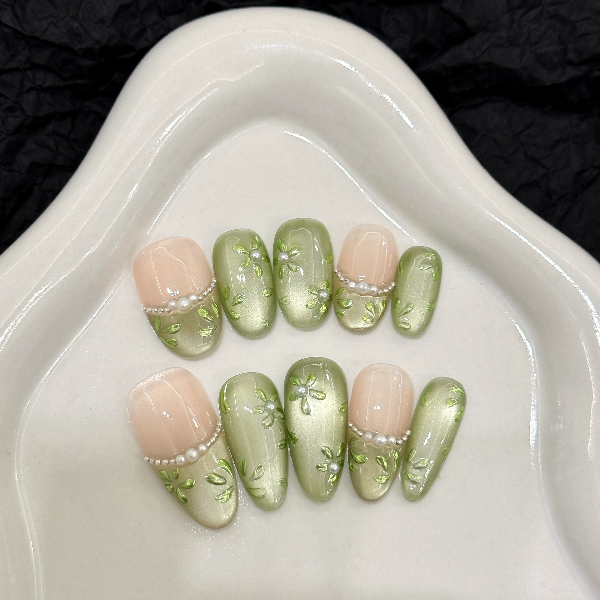 10pcs Handmade Press on Nails  - Pressed Flower Art 리뷰 및 가격
