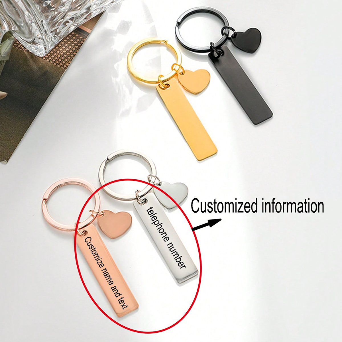 Custom Text Keychain Personali - Initial Ring Custom 리뷰 및 가격