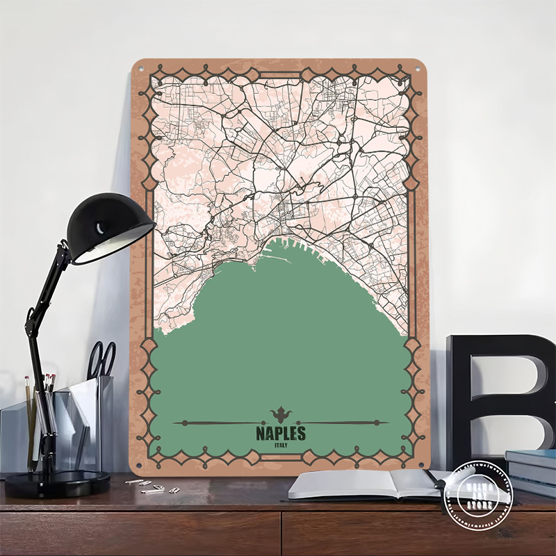 Naples City Map Tin Plaque Pos - Custom Map Poster 리뷰 및 가격