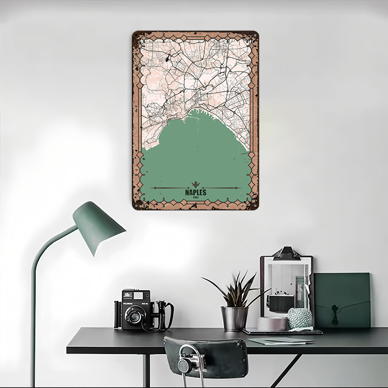 Naples City Map Tin Plaque Pos - Custom Map Poster 리뷰 및 가격