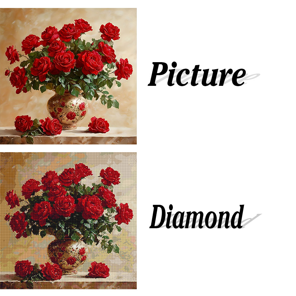 Rose Diamond Painting Full Squ - Photo Mosaic Print 리뷰 및 가격