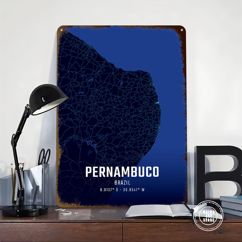 Pernambuco Midnight City Map M - Custom Map Poster 리뷰 및 가격