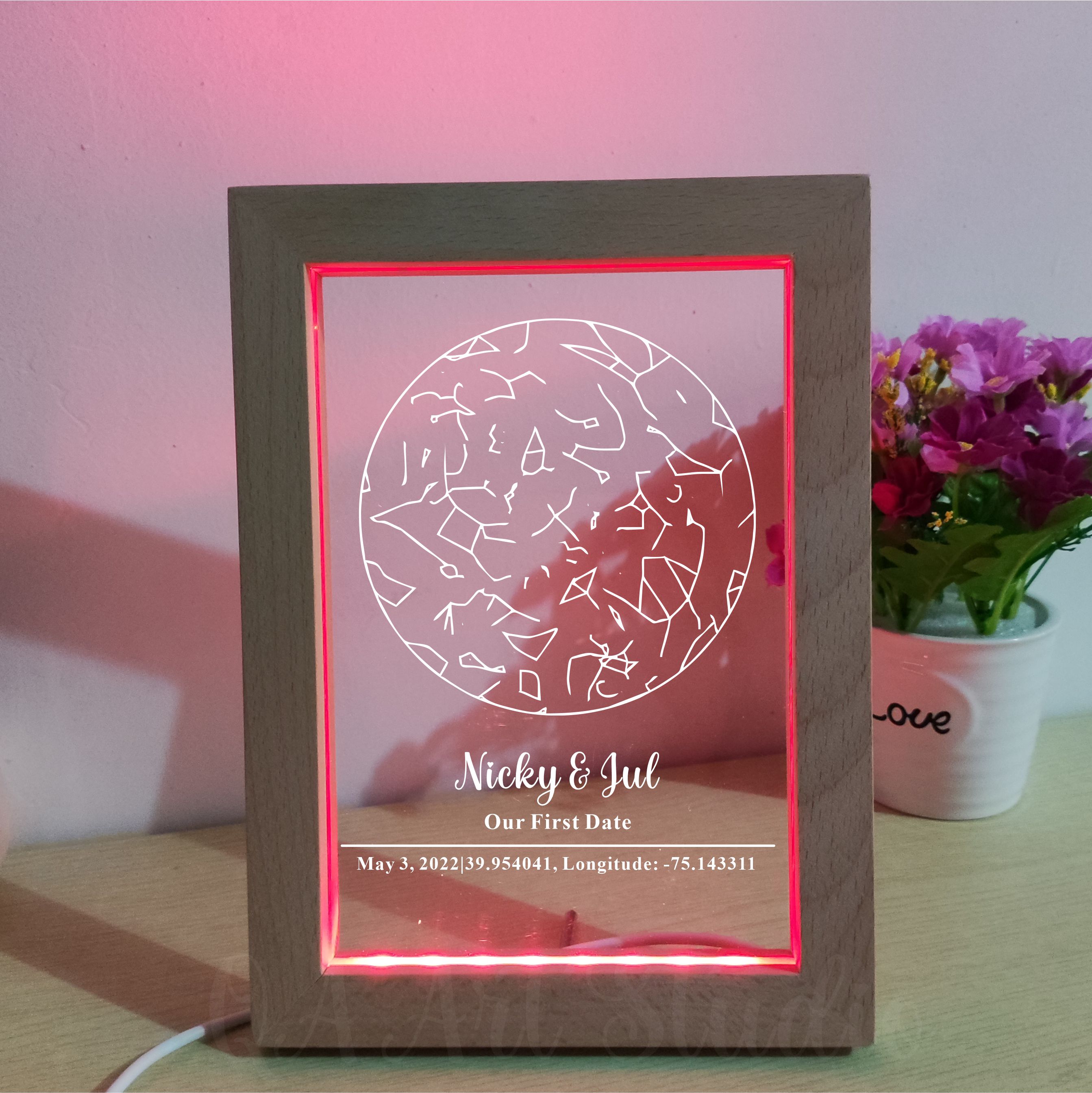 Personalized Wooden Acrylic Ni - Custom Star Map 리뷰 및 가격