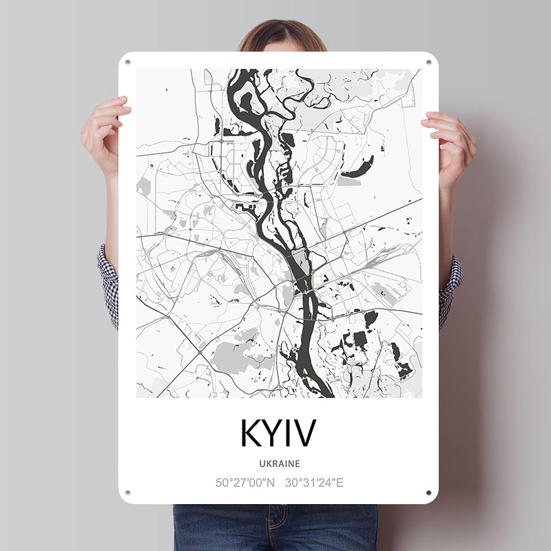 Kyiv City Map Printed Poster C - Custom Map Poster 리뷰 및 가격