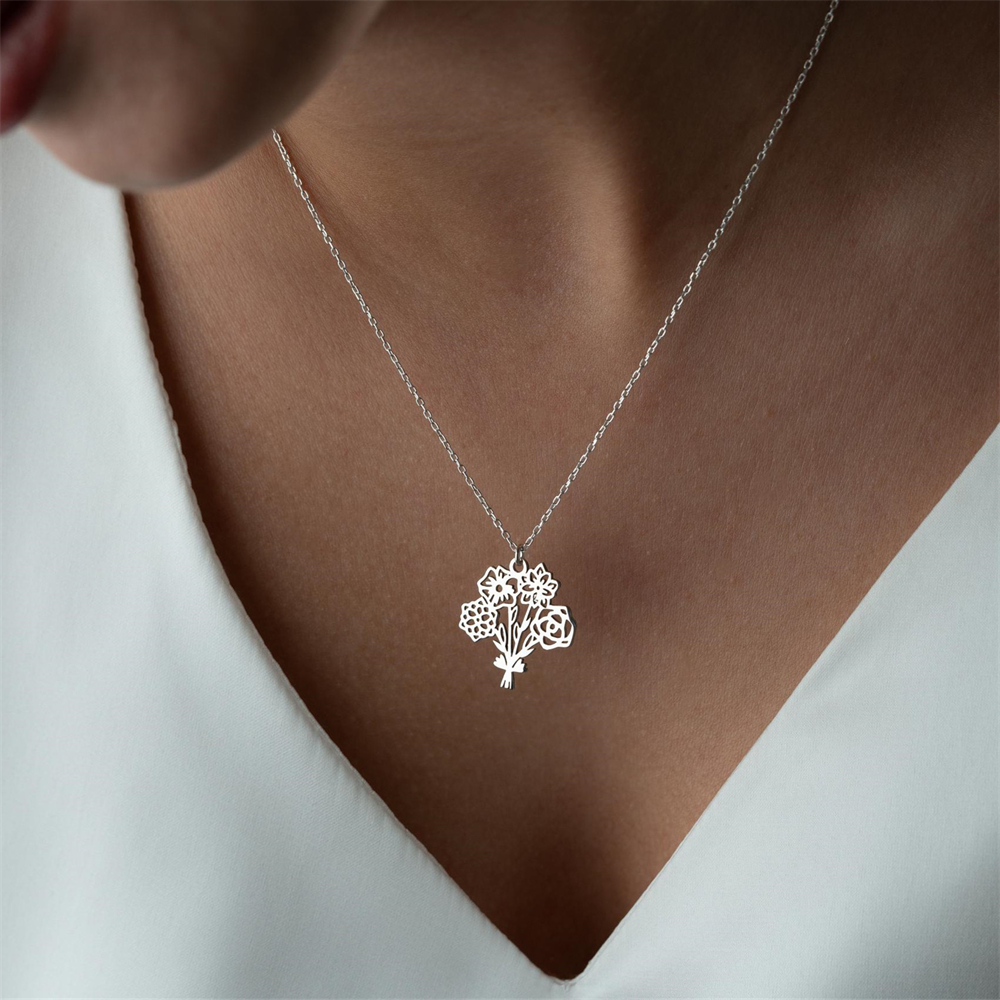 Personalized Birth Flower Bouq - Birth Flower Necklace 리뷰 및 가격