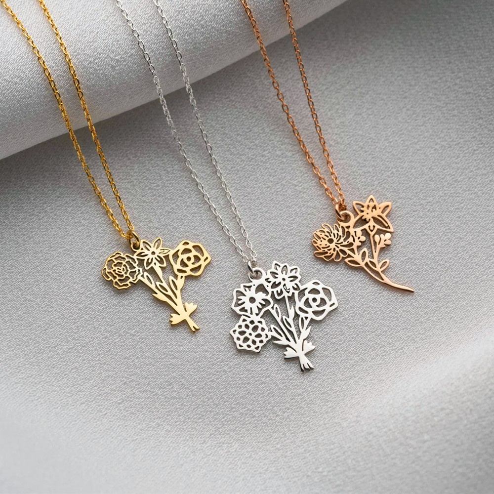 Personalized Birth Flower Bouq - Birth Flower Necklace 리뷰 및 가격