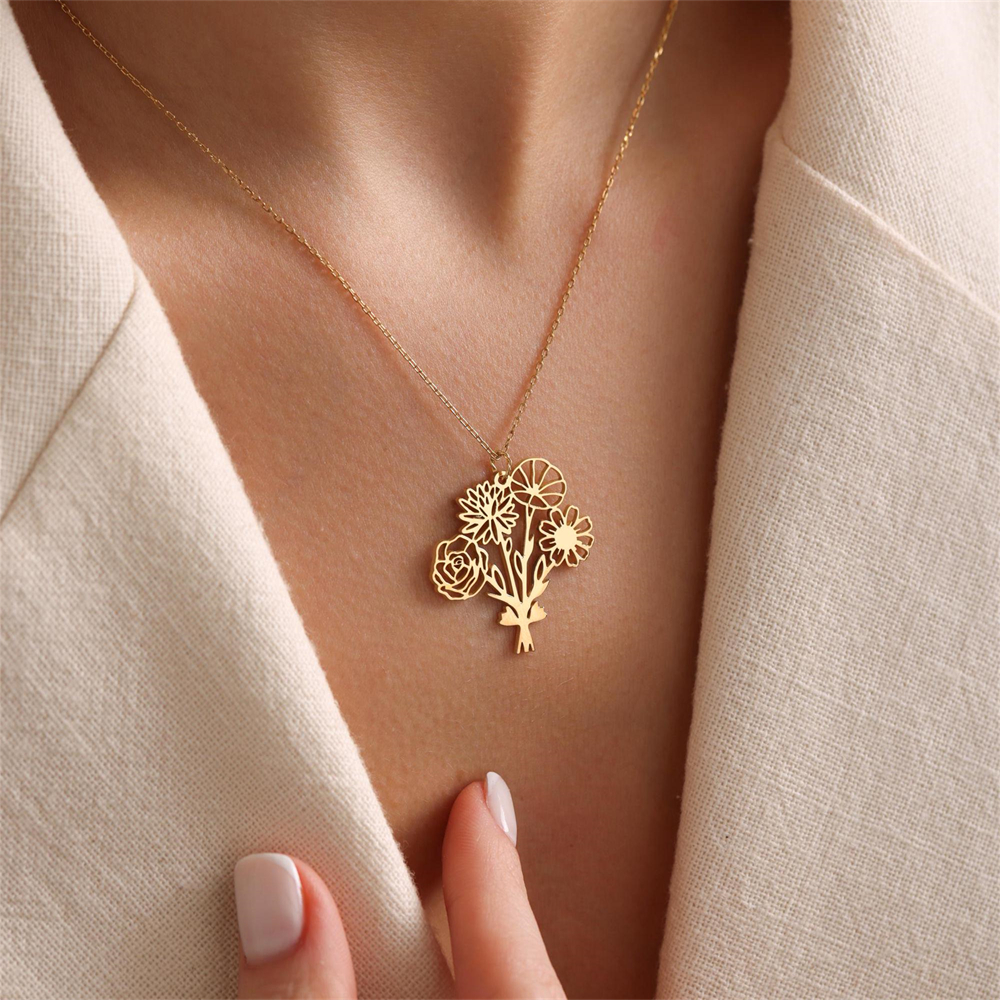 Personalized Birth Flower Bouq - Birth Flower Necklace 리뷰 및 가격