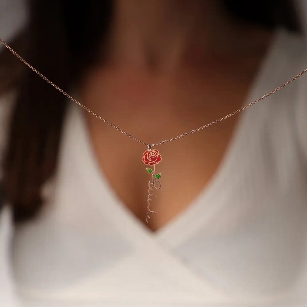 Personalized Name Necklace Wit - Birth Flower Necklace 리뷰 및 가격
