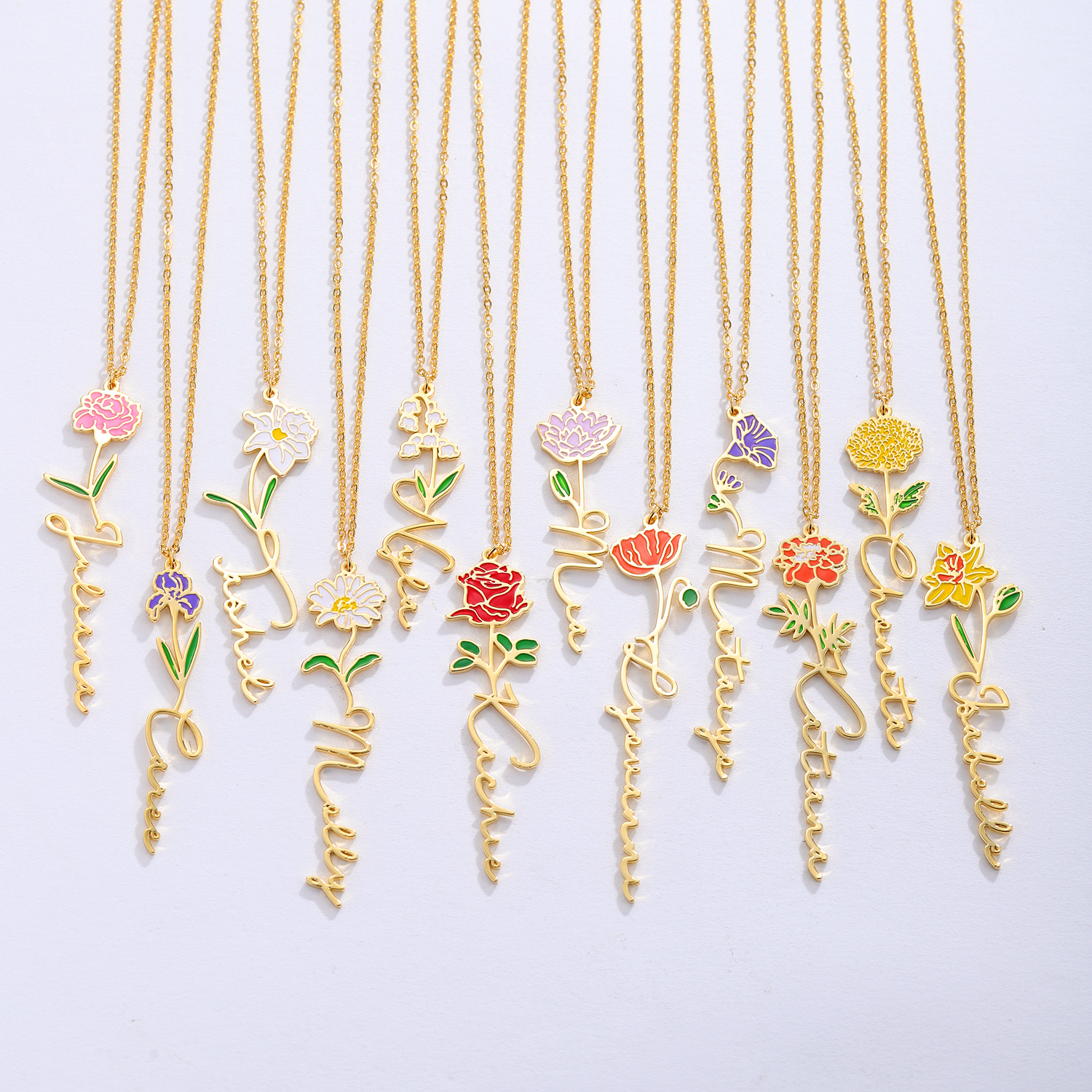 Personalized Name Necklace Wit - Birth Flower Necklace 리뷰 및 가격