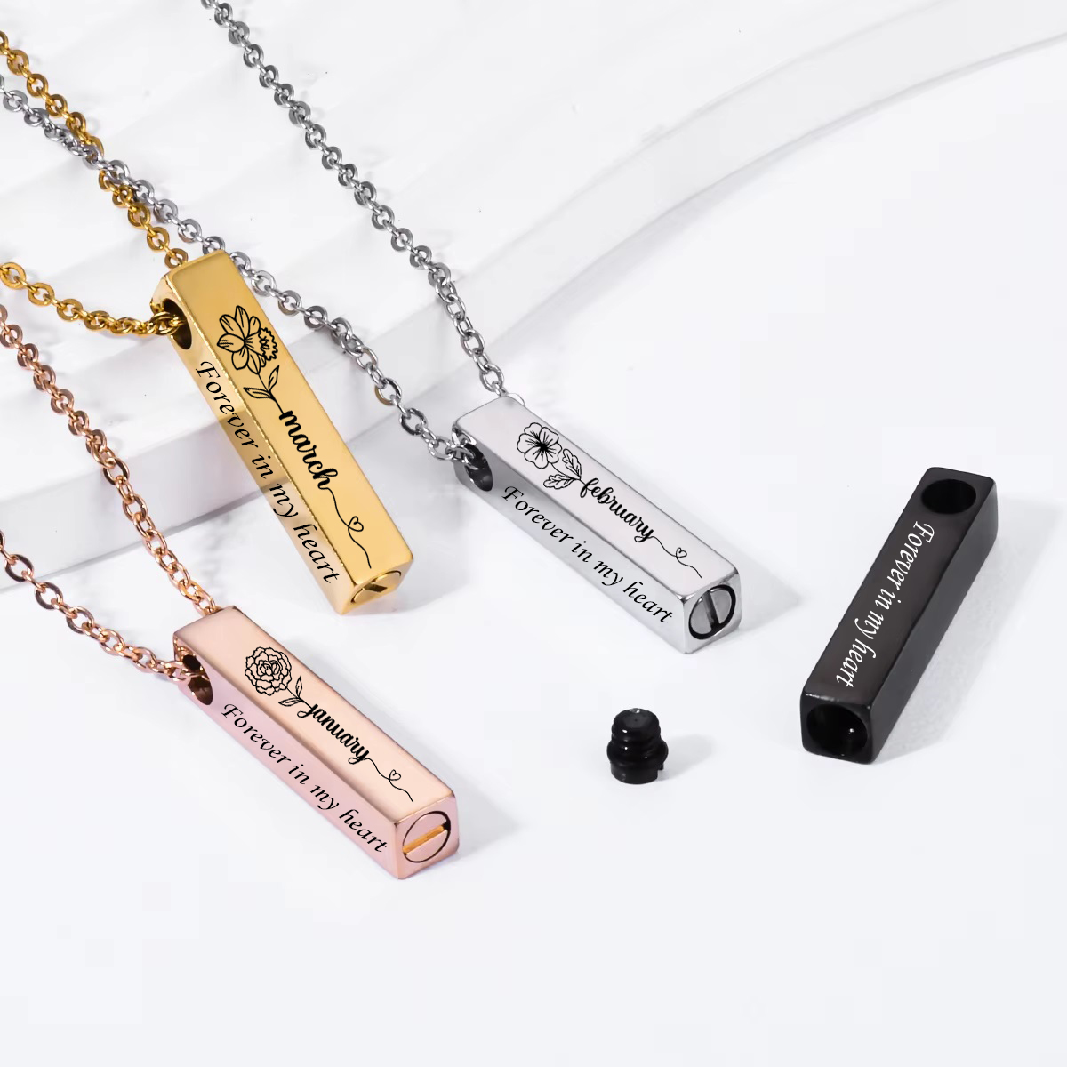 Birth Flower Urn Necklace For  - Birth Flower Necklace 리뷰 및 가격