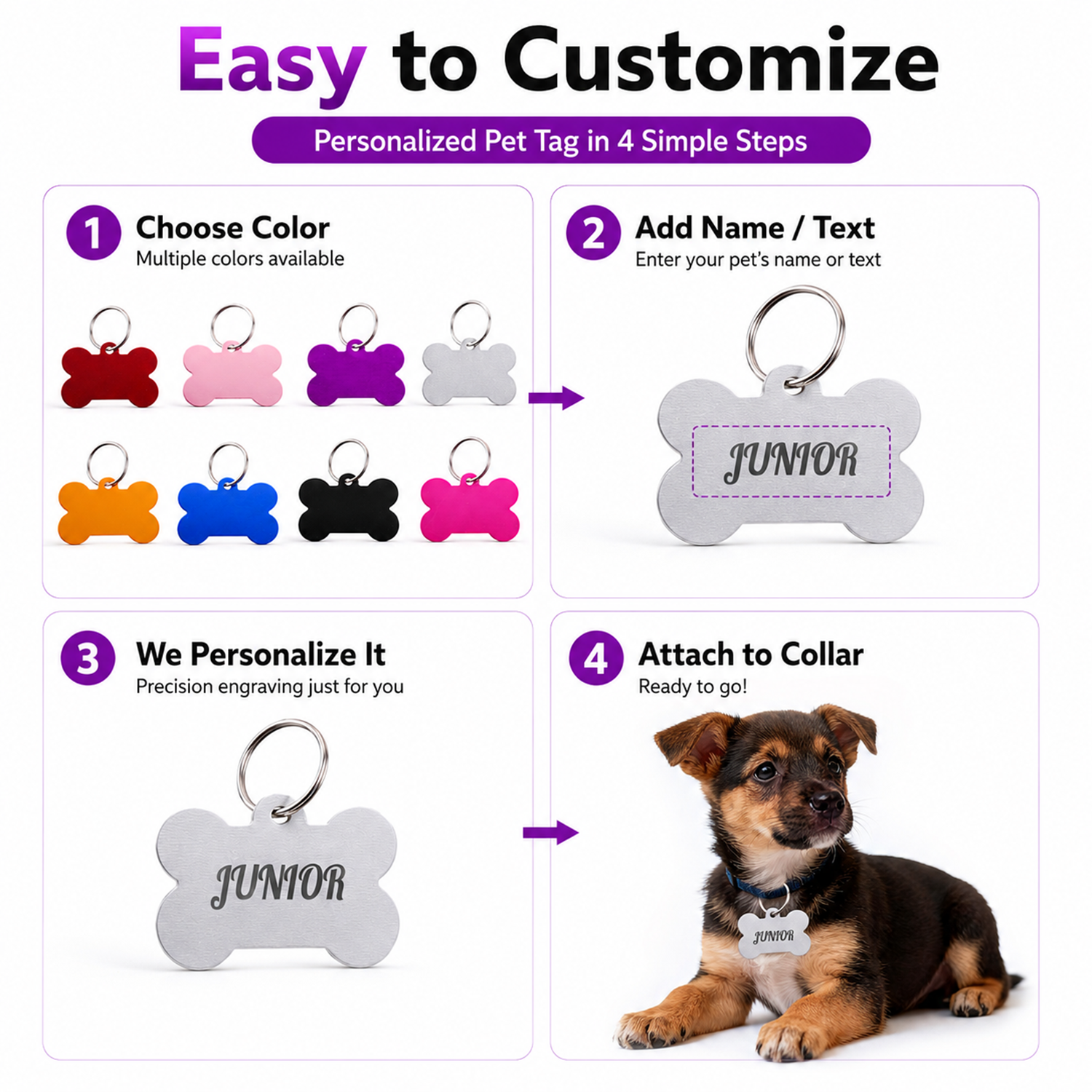 Bone Shaped Custom Name Dog Ta - Pet Portrait Custom 리뷰 및 가격