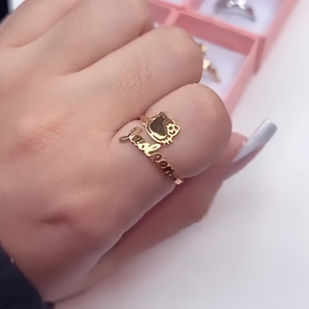 Custom Bow Hello Kitty Name Ad - Initial Ring Custom 리뷰 및 가격