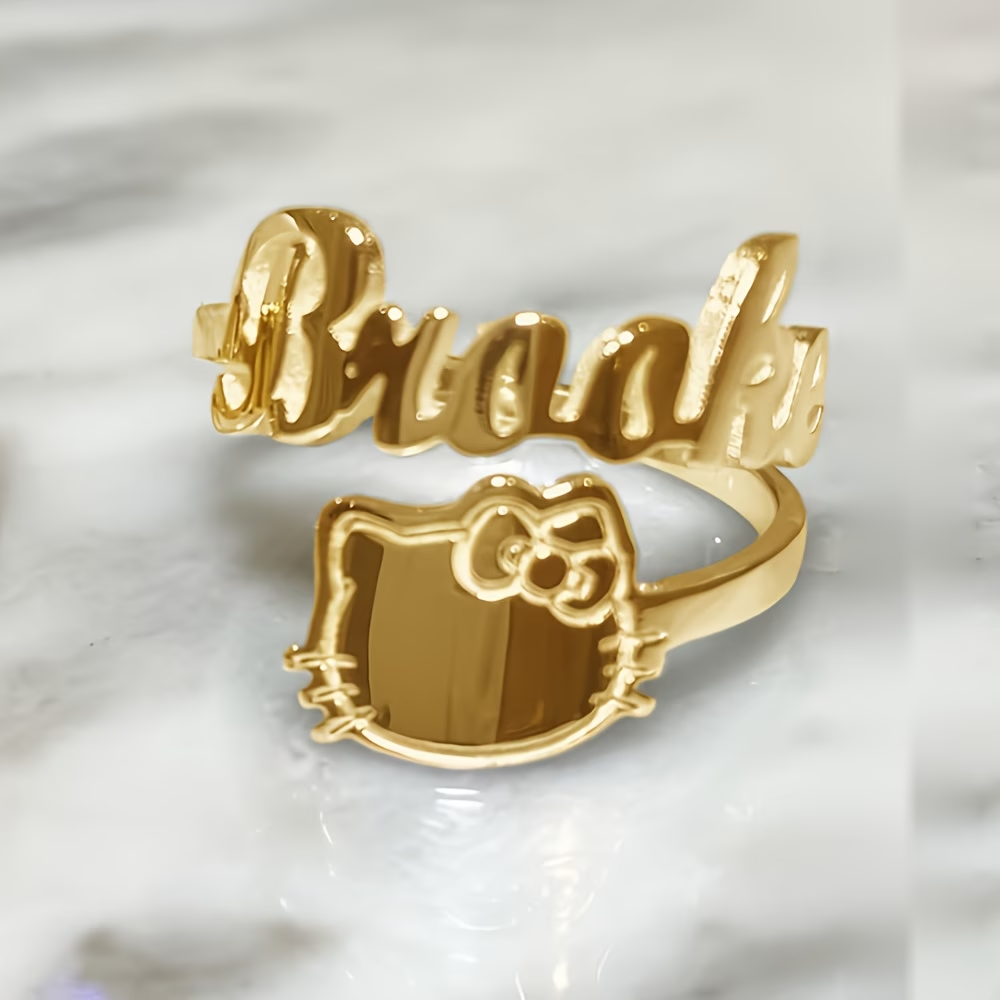Custom Bow Hello Kitty Name Ad - Initial Ring Custom 리뷰 및 가격