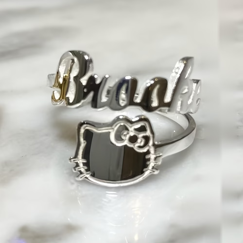 Custom Bow Hello Kitty Name Ad - Initial Ring Custom 리뷰 및 가격
